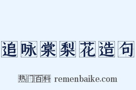 追咏棠梨花造句是什么意思的图片